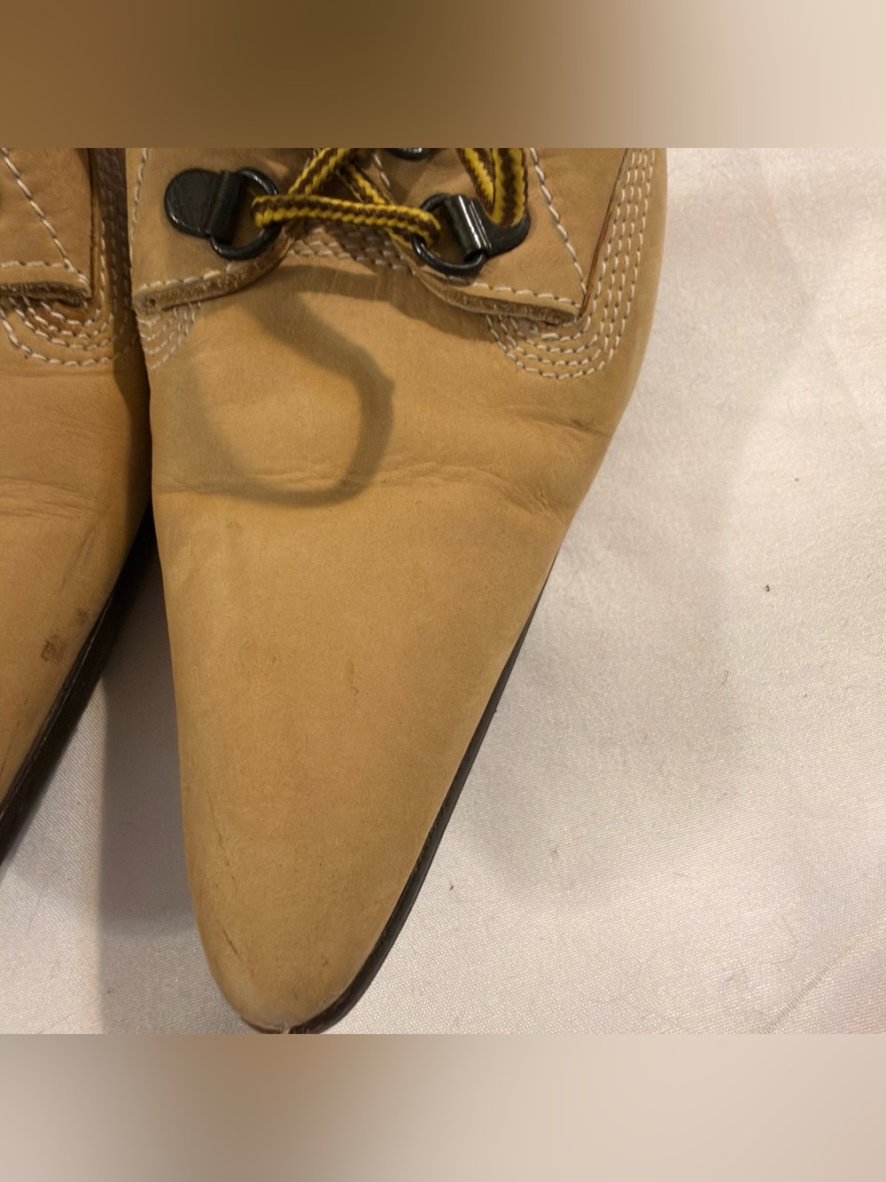 Vintage Manolo Blahnik Oklamod Timberland Pointed Toe Lace-Up Mules EU 38 US 7.5 - Picture 9 of 16